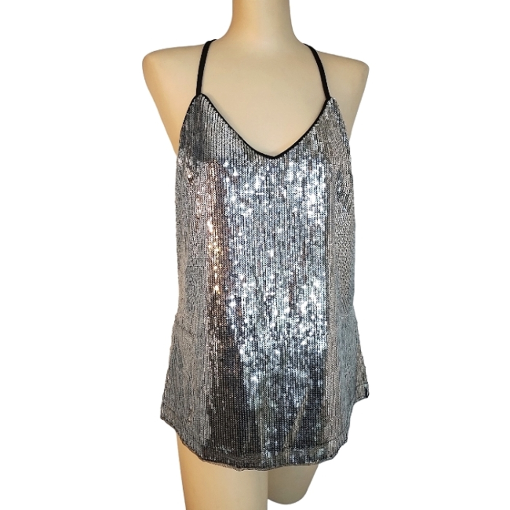 Grace Karin Sequin tank top with adjustable straps